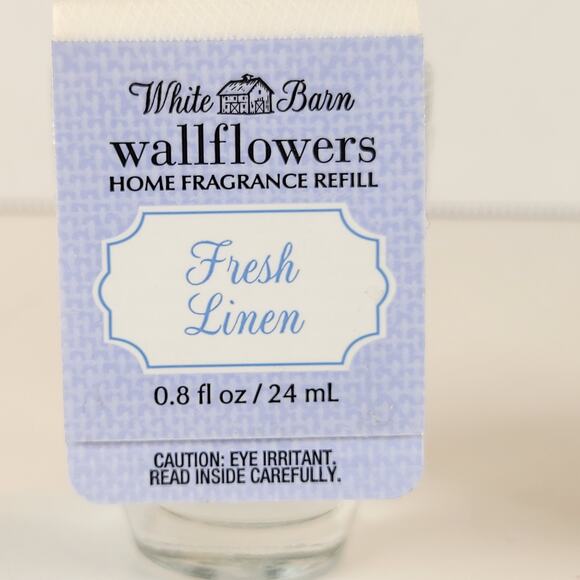 Bath & Body Works Wallflower Refills Fresh Linen. Eucalyptus Rain 0.8oz Lot of 2 - Picture 7 of 10